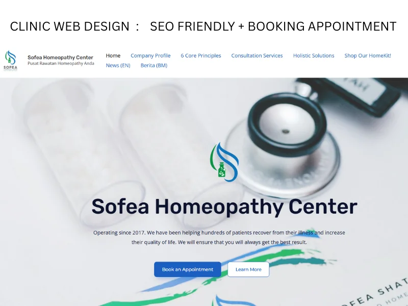 clinic web design header
